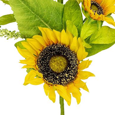 19" Wildflower and Sunflower Artificial Floral Silk Spray