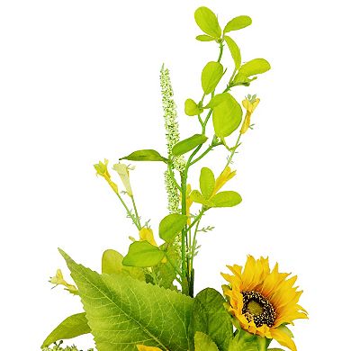 19" Wildflower and Sunflower Artificial Floral Silk Spray