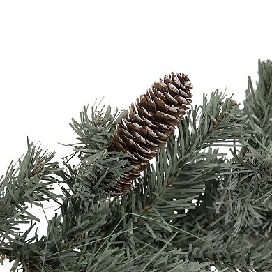 6' x 12" Pre-Lit Decorated Pine Artificial Christmas Garland Warm White LED Lights