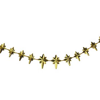 9' x 1" Shiny Gold Star of Bethlehem Beaded Artificial Christmas Garland - Unlit
