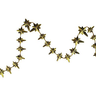 9' x 1" Shiny Gold Star of Bethlehem Beaded Artificial Christmas Garland - Unlit