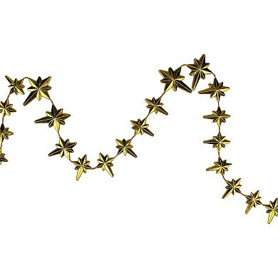 9' x 1" Shiny Gold Star of Bethlehem Beaded Artificial Christmas Garland - Unlit