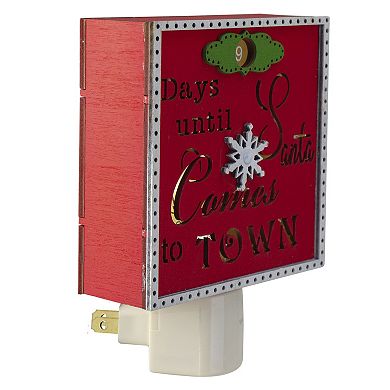 5" Red and Gold Santa Countdown Christmas Night Light