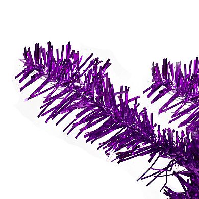 9' x 12" Metallic Purple Tinsel Artificial Christmas Garland - Unlit