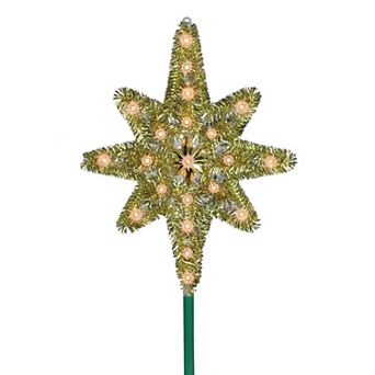 21" Gold Lighted Star of Bethlehem Christmas Tree Topper - Clear Lights