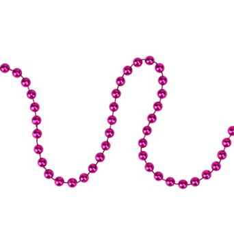 15' x 0.25" Shiny Pink Beaded Artificial Christmas Garland - Unlit