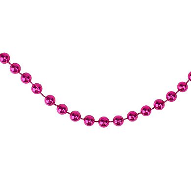 15' x 0.25" Shiny Pink Beaded Artificial Christmas Garland - Unlit