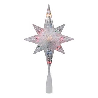 11" Lighted Clear Crystal Star of Bethlehem Christmas Tree Topper - Multicolor Lights