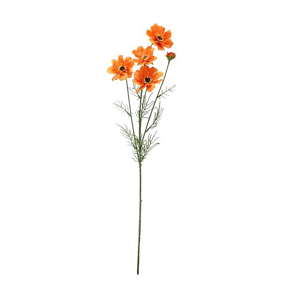 32" Orange Cosmos Flower Artificial Floral Spray