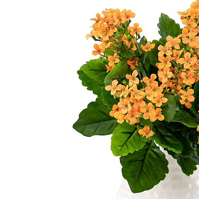 14" Amber Kalanchoe Artificial Silk Floral Bouquet