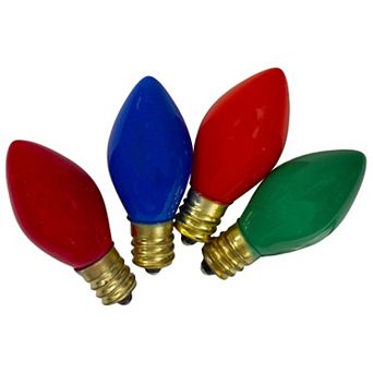 Pack of 4 Multi-Color Opaque C7 Christmas Replacement Bulbs