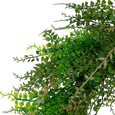 Mixed Boxwood and Berry Artificial Wreath 24-Inch Unlit