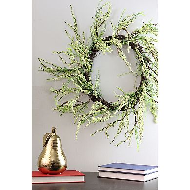 Berry Twig Artificial Wreath Green and Brown 12-Inch