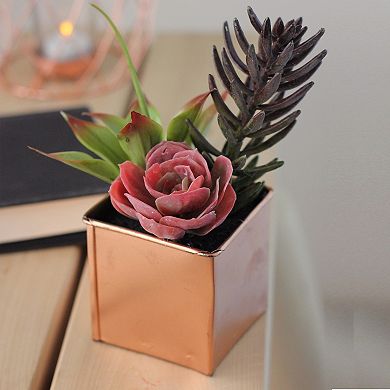 7" Artificial Potted Mixed Succulent Arrangement