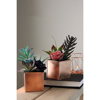 7" Artificial Potted Mixed Succulent Arrangement