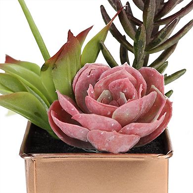 7" Artificial Potted Mixed Succulent Arrangement