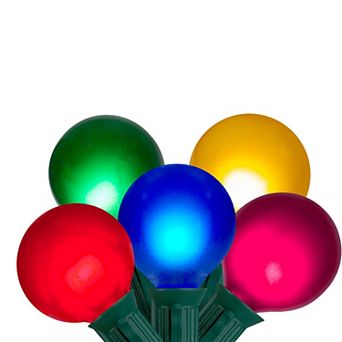 15-Count Multi-Color Satin G50 Globe Christmas Light Set 13.75ft Green Wire