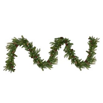 9' x 12" Pre-Lit Mixed Winter Berry Pine Artificial Christmas Garland - Clear Lights