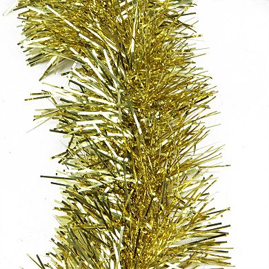 50' x 4" Gold Tinsel Artificial Christmas Garland - Unlit