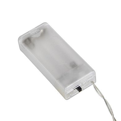 10 B/O LED Warm White Pom Pom Garland Christmas Lights - 3.25' Clear Wire