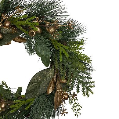 Leaves Berry and Cedar Artificial Christmas Wreath - 20-Inch Unlit