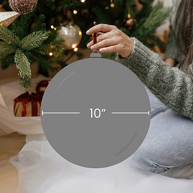 Matte Burgundy Red Shatterproof Christmas Ball Ornament 10" (250mm)