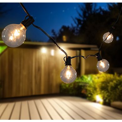 10-Count Clear G50 Globe Christmas Light Set 9ft Black Wire
