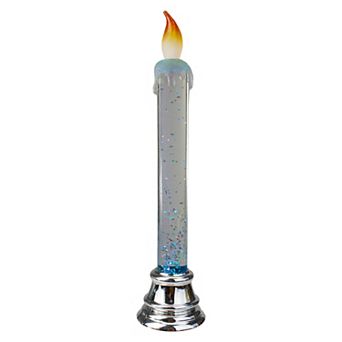 Glittered LED Flameless Christmas Candle - 9.25 Inch