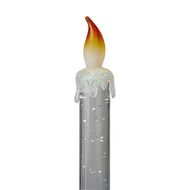 Glittered LED Flameless Christmas Candle - 9.25 Inch