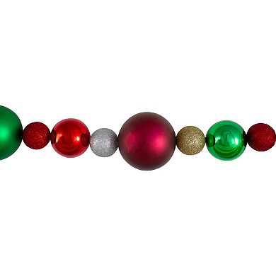 6' Traditional Colored Shatterproof Ball Artificial Christmas Garland - Unlit