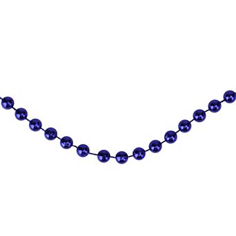 15' x 0.25" Shiny Sapphire Blue Beaded Artificial Christmas Garland - Unlit