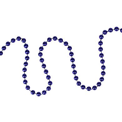 15' x 0.25" Shiny Sapphire Blue Beaded Artificial Christmas Garland - Unlit