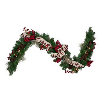 6' x 12" Bows and Berries Artificial Christmas Garland - Unlit