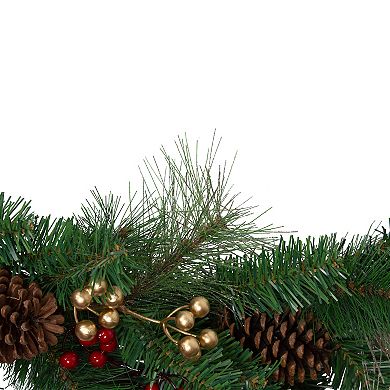 6' x 12" Bows and Berries Artificial Christmas Garland - Unlit