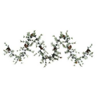 9.5' Frosted Pine with Pine Cones Artificial Christmas Garland - Unlit