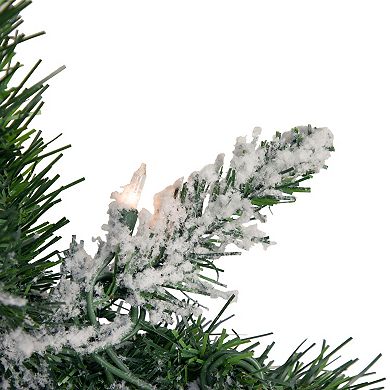 9' x 10" Pre-lit Flocked Madison Pine Artificial Christmas Garland Clear Lights