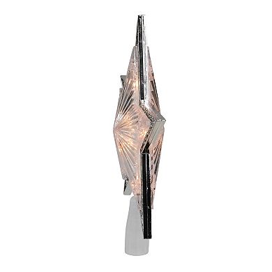 9" Pre-Lit Silver and Clear Crystal 5 Point Star Christmas Tree Topper - Clear Lights