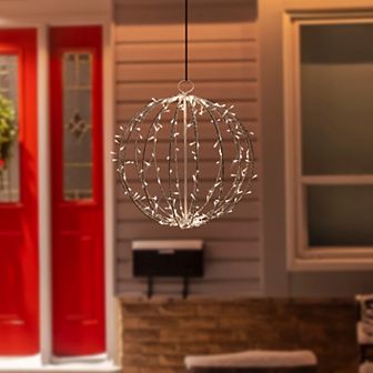 13" LED Lighted Christmas Hanging Ball Decoration Warm White Lights