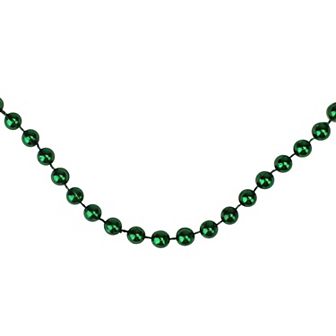 15' x 0.25" Shiny Metallic Green Beaded Artificial Christmas Garland - Unlit