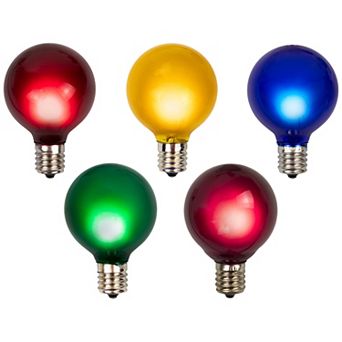 Pack of 10 Multi-Color Satin G50 Globe Christmas Replacement Bulbs