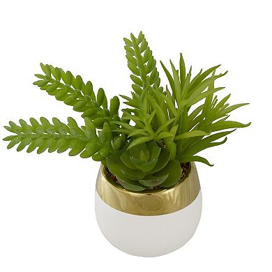 6.5" Potted Mixed Artificial Succulent Arrangement