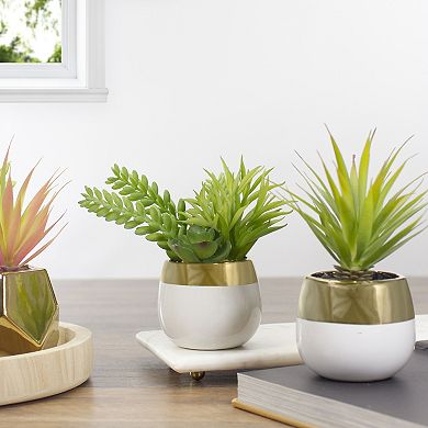 6.5" Potted Mixed Artificial Succulent Arrangement