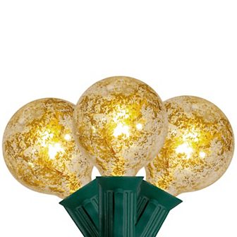 10-Count Clear Mercury Glass G50 Globe Christmas Light Set 9ft Green Wire