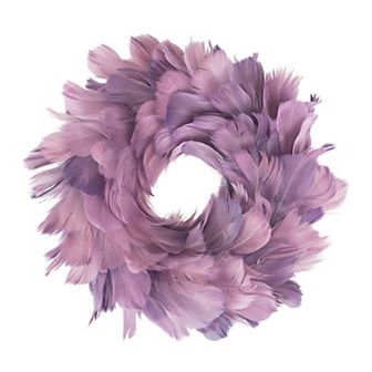 Layered Purple Feather Christmas Wreath 10-Inch Unlit