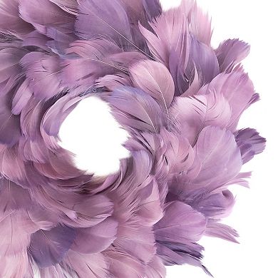 Layered Purple Feather Christmas Wreath 10-Inch Unlit