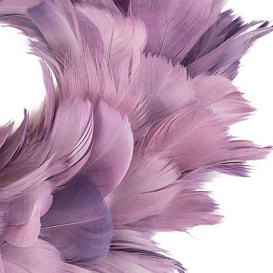 Layered Purple Feather Christmas Wreath 10-Inch Unlit