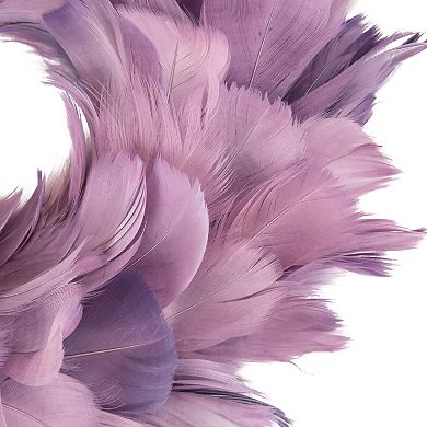 Layered Purple Feather Christmas Wreath  10-Inch  Unlit