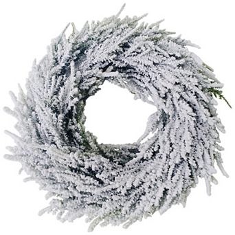 Heavily Flocked Pine Artificial Christmas Wreath 11.75-Inch Unlit