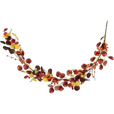 5' x 8" Berries and Maple Leaves Artificial Fall Harvest Garland Unlit