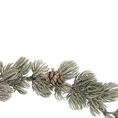 12" Mini Frosted Pine Christmas Wreath with Pine Cones